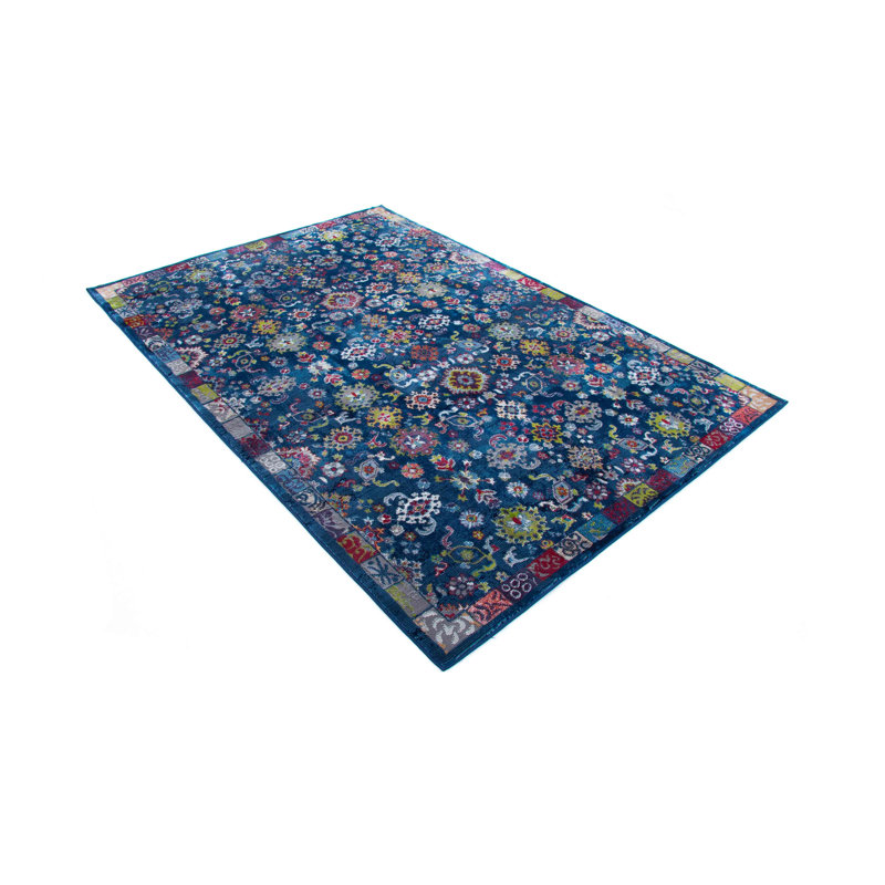 Carpetfine Aqua Flatweave Blue/Light Pink Rug Wayfair.co.uk